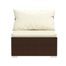 Poly Rattan Brown 6 Piece Garden Lounge Set With Cushions