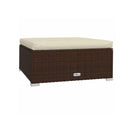 Poly Rattan Brown 6 Piece Garden Lounge Set With Cushions