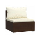 Poly Rattan Brown 6 Piece Garden Lounge Set With Cushions