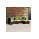 Poly Rattan Brown Garden Lounge Set 4 Piece With Cushions