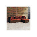 Poly Rattan Brown Garden Lounge Set 4 Piece With Cushions