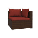 Poly Rattan Brown Garden Lounge Set 4 Piece With Cushions