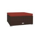 Poly Rattan Brown Garden Lounge Set 4 Piece With Cushions