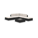 Poly Rattan Garden Seat Set (15 pcs.) - Black
