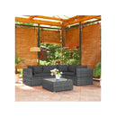 Poly Rattan Grey 5 Piece Lounge Garden Set with Cushions