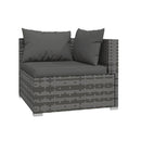 Poly Rattan Grey 5 Piece Lounge Garden Set with Cushions