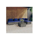 Poly Rattan Grey 6 Piece Garden Lounge Set With Cushions