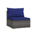 Poly Rattan Grey 6 Piece Garden Lounge Set With Cushions
