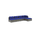 Poly Rattan Grey Garden Lounge Set 5 Piece With Cushions