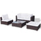 Poly Rattan 14-Piece Garden Sofa Set - Brown