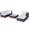 Poly Rattan 14-Piece Garden Sofa Set - Brown