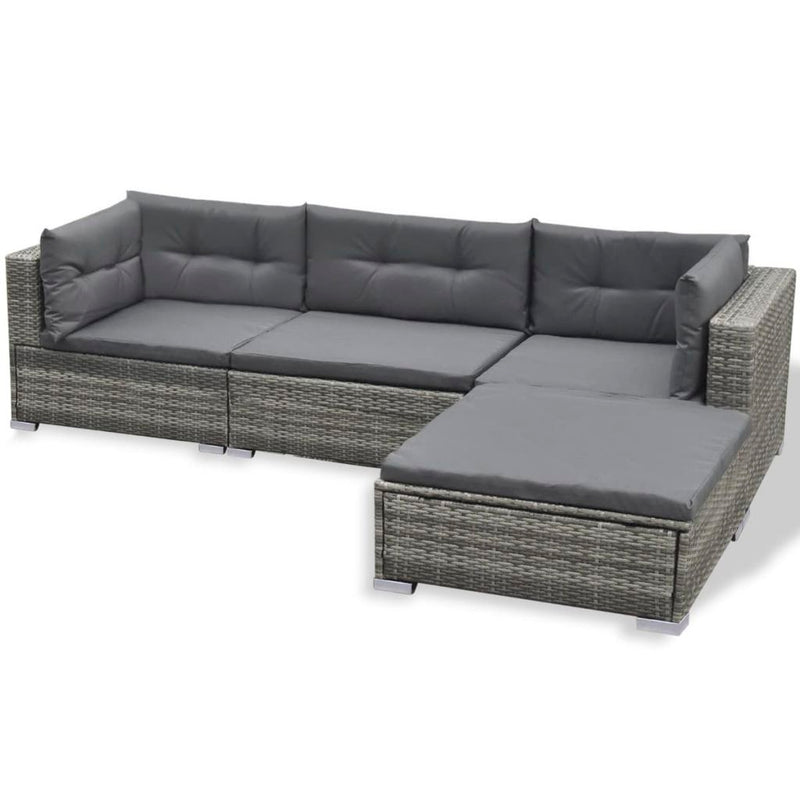 Poly Rattan 17-Piece Garden Sofa Set (Grey)