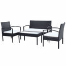 Poly Rattan 7-Piece Garden Sofa Set - Black
