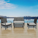 Poly Rattan 7-Piece Garden Sofa Set - Black