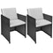 Poly Rattan Dining Chairs (2 Pcs) - Black