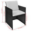 Poly Rattan Dining Chairs (2 Pcs) - Black