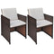 Poly Rattan Dining Chairs (2 Pcs) - Brown