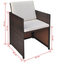 Poly Rattan Dining Chairs (2 Pcs) - Brown