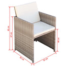 Poly Rattan Dining Chairs (2 Pcs) - Grey/Beige