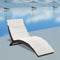 Poly Rattan Fold-able Sun Lounger With Cushion - Brown