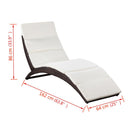 Poly Rattan Fold-able Sun Lounger With Cushion - Brown