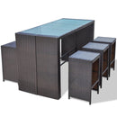 Poly Rattan Garden Bar Set (13 Pcs) - Brown