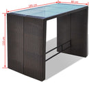 Poly Rattan Garden Bar Set (13 Pcs) - Brown