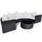 Poly Rattan Garden Half-Round Sofa Set - Black