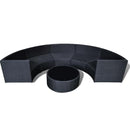 Poly Rattan Garden Half-Round Sofa Set - Black
