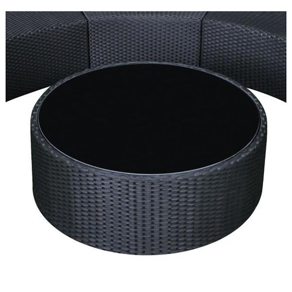 Poly Rattan Garden Half-Round Sofa Set - Black