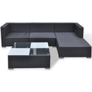 Poly Rattan Garden Sofa Set (14 Pcs) - Black