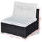 Poly Rattan Garden Sofa Set (17 Pcs) - Black