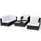 Poly Rattan Garden Sofa Set (17 Pcs) - Black