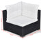 Poly Rattan Garden Sofa Set (17 Pcs) - Black