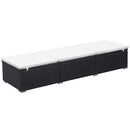 Poly Rattan Sun Lounger 195 x 60 x 31 Cm - Black
