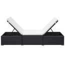 Poly Rattan Sun Lounger 195 x 60 x 31 Cm - Black