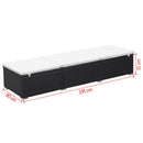 Poly Rattan Sun Lounger 195 x 60 x 31 Cm - Black