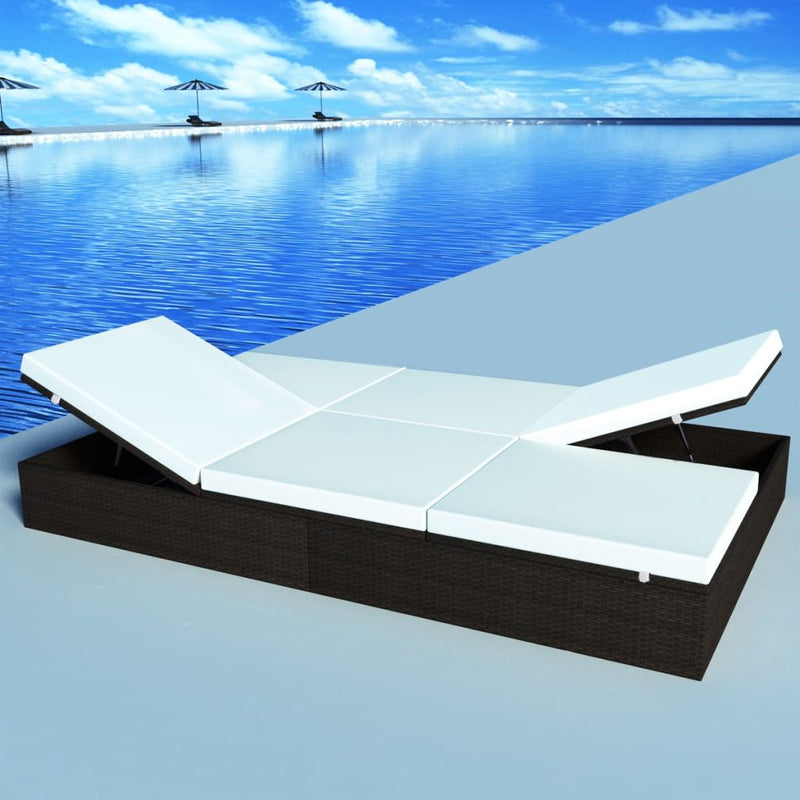 Poly Rattan Sunlounger (Brown)