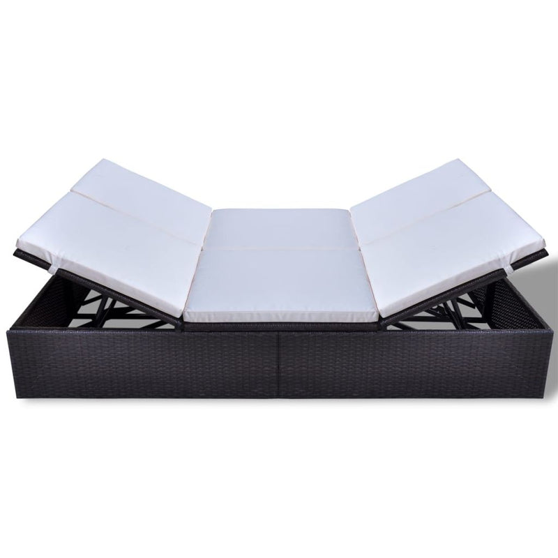 Poly Rattan Sunlounger (Brown)