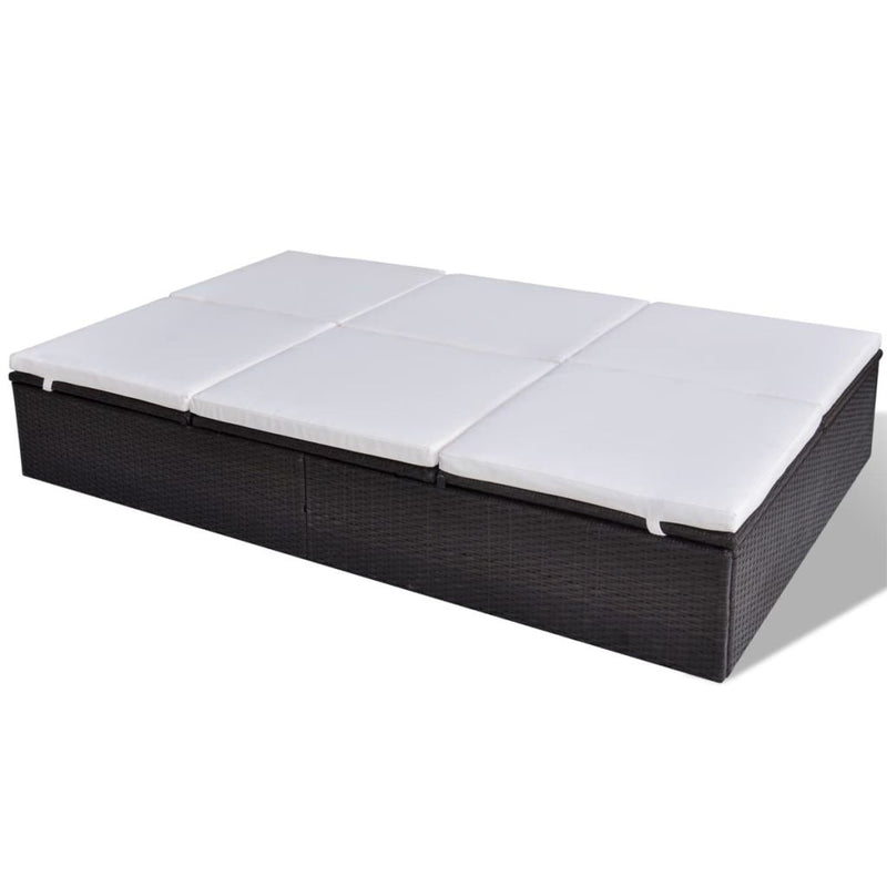 Poly Rattan Sunlounger (Brown)