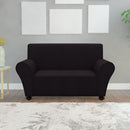 2-Seater Polyester Jersey Stretch Couch Slipcover - Black