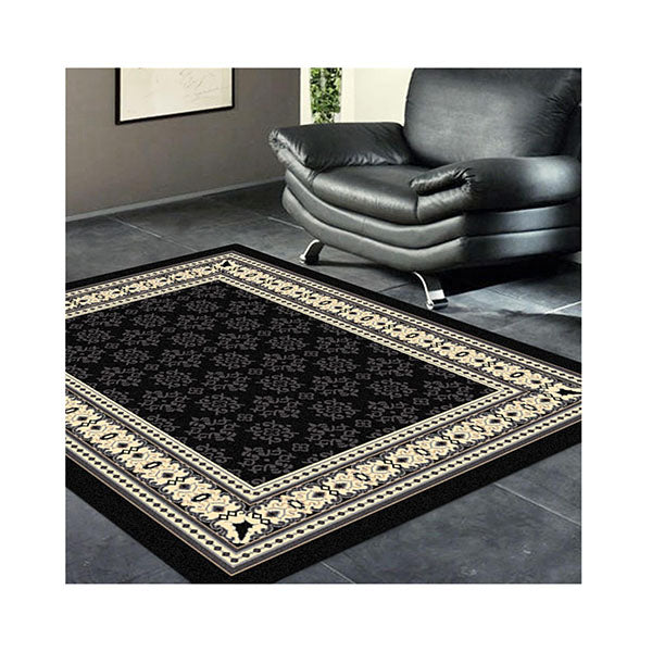 Polypropylene Ruby Black Hallway Runner Rug