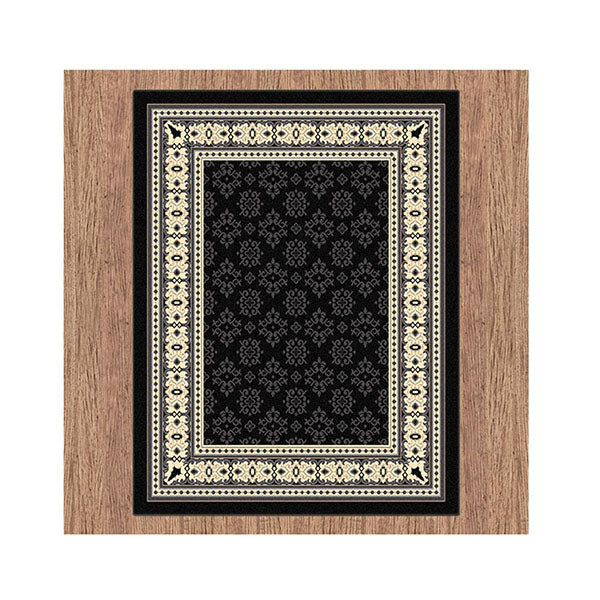 Polypropylene Ruby Black Hallway Runner Rug