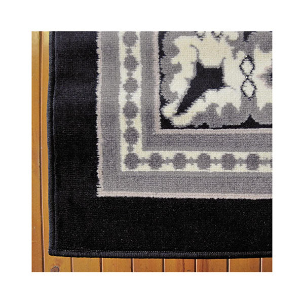 Polypropylene Ruby Black Hallway Runner Rug