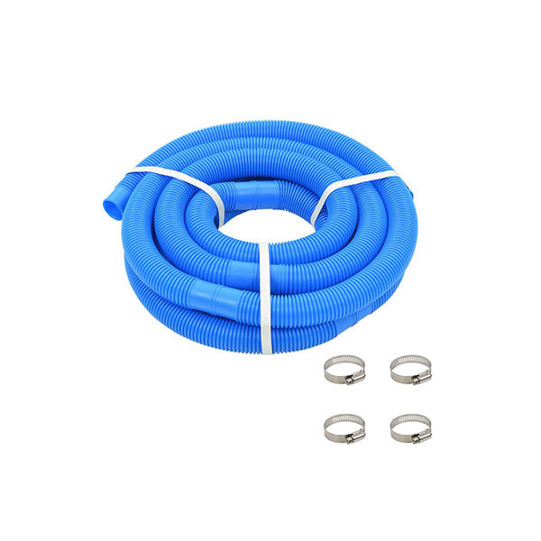 Pool Hose With Clamps Blue