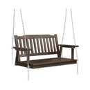 Porch Swing Chair Chain Garden Bench Outdoor Furniture Wooden Brown
