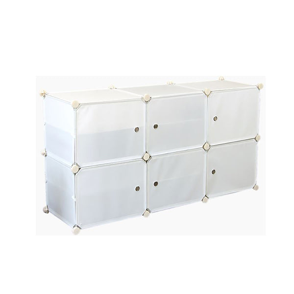 Portable White Cube Shoe Storage Cabinet 3 Column 4 Rows