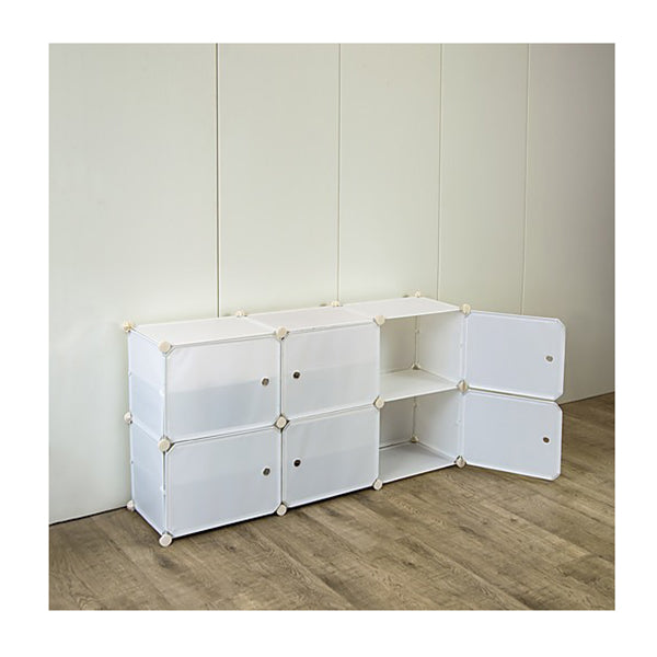 Portable White Cube Shoe Storage Cabinet 3 Column 4 Rows
