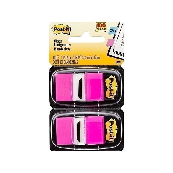 Post It Flags Bright Pink 25 X 43Mm 2 Pack Box Of 6