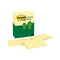 Post It Greener Notes Canary Yellow 73 X 123Mm 12 Pack